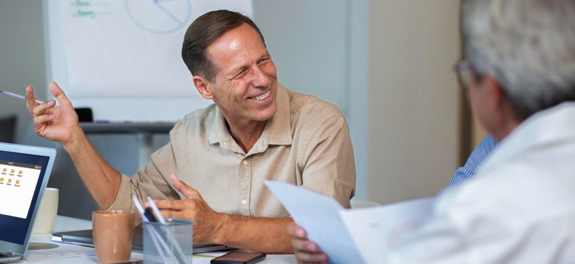 A business person thinking about getting management consulting in Dubai